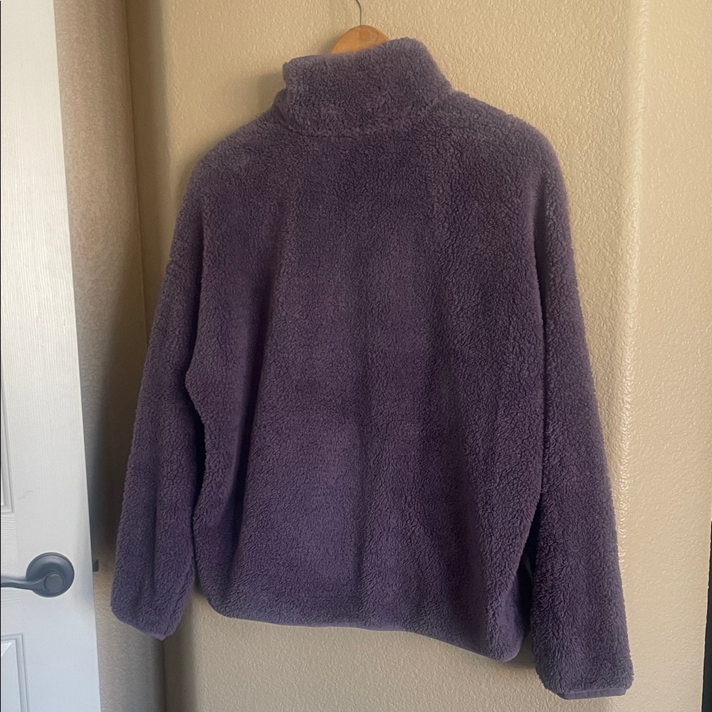Bobs by Skechers Women’s Long Sleeve Purple Fleece Quarter-Zip Pullover - Picture 2 of 6